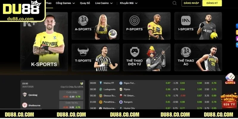 Sảnh cược K-Sports DU88 mang đến trải nghiệm cá cược đa dạng